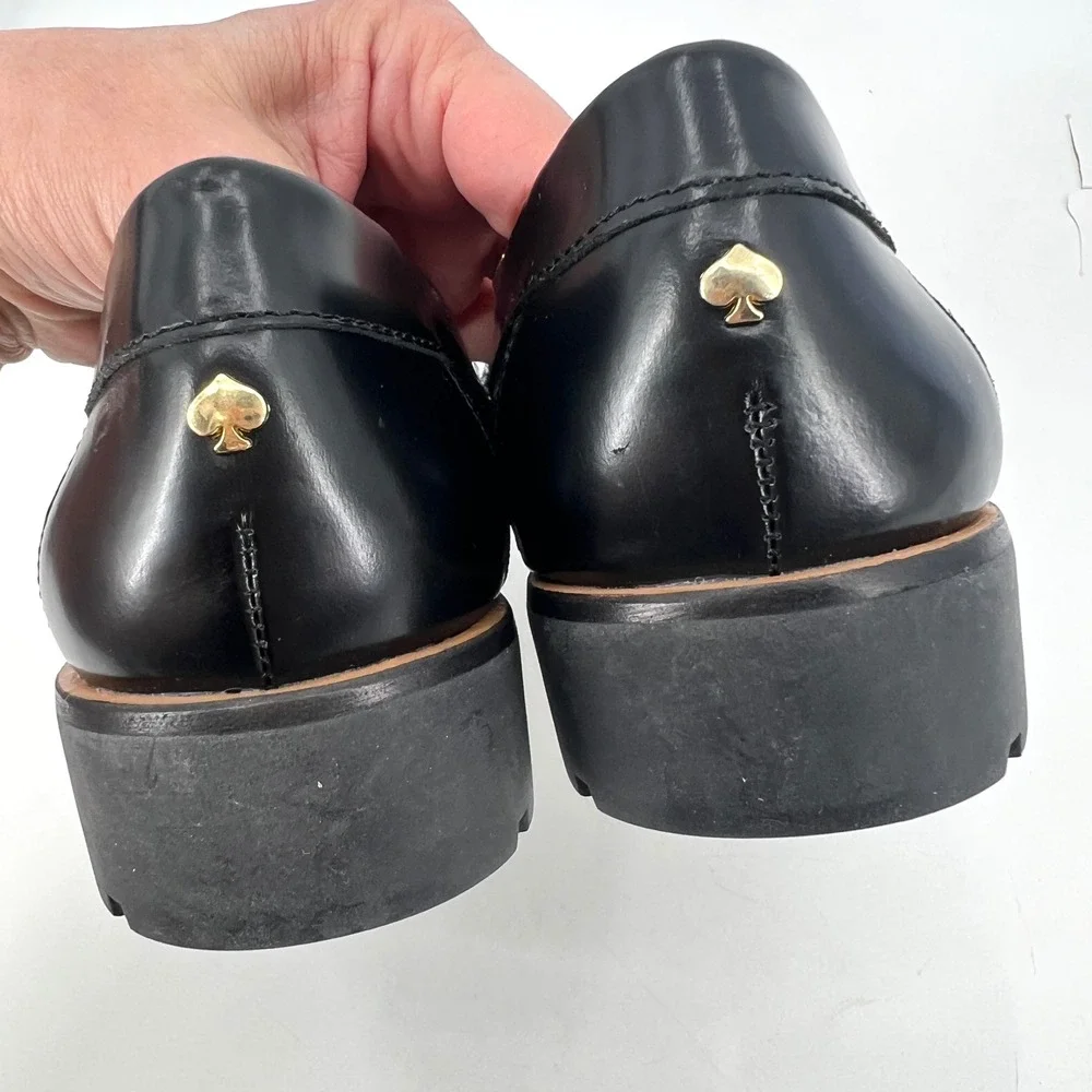 Kate Spade New York Karry Too Bejeweled Loafers Patent Black Size 8 Mobwife - Picture 4 of 9